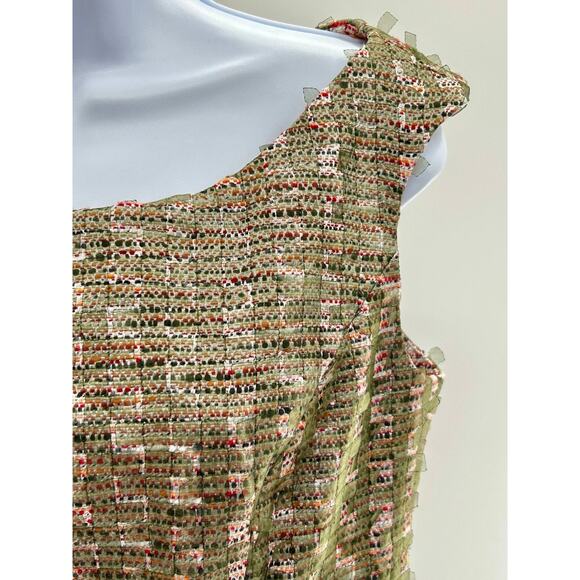 Worth New York Sheer Ribbon Zip Back Knee Length Shift Sheath 8 Dress $585 MSRP - Picture 4 of 12